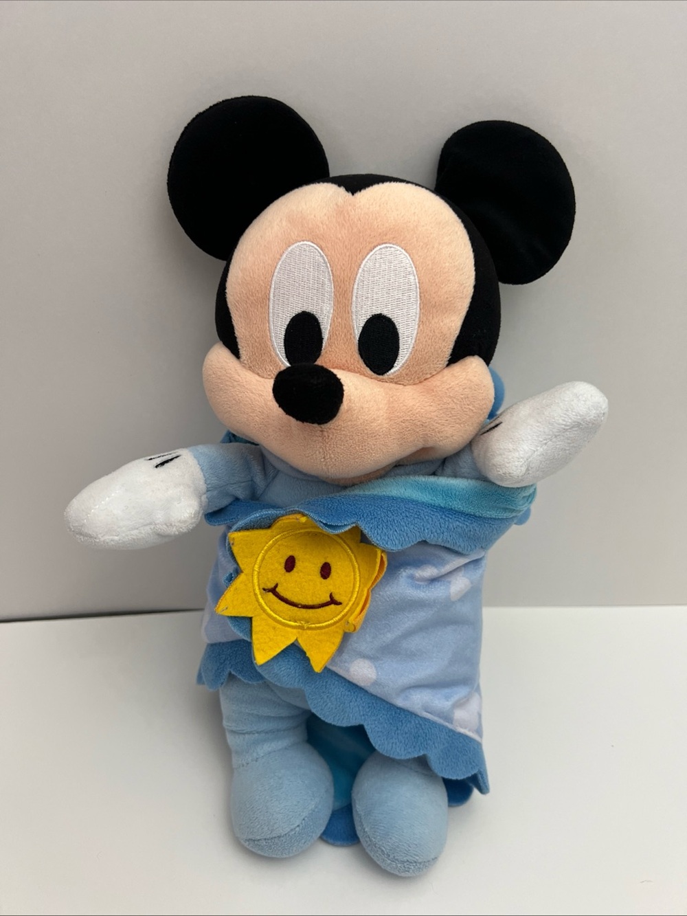 Disney Babies Mickey Mouse Plush w/ Yellow Sun Baby Swaddle Blanket Disney Parks